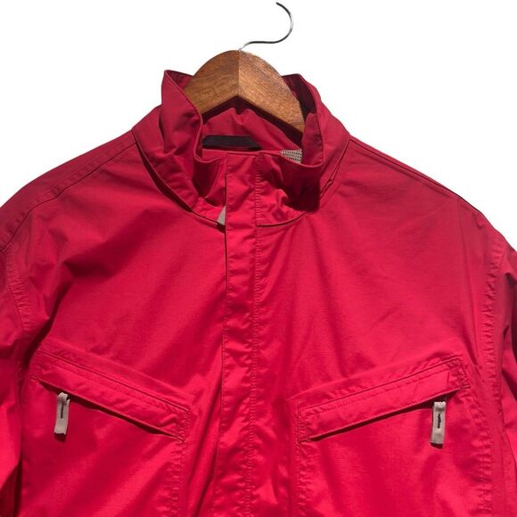 Aigle Men's Size L Red Windbreaker Jacket Full Zip Lined Hike Fish Sail *No Hood - Picture 2 of 16